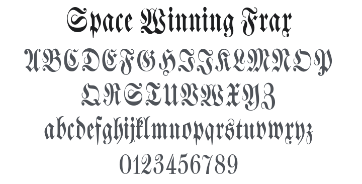 Space Winning Frax Font