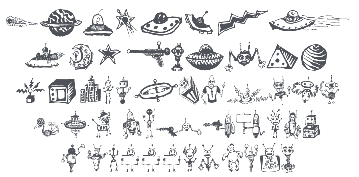 Space Woozies Extras Font