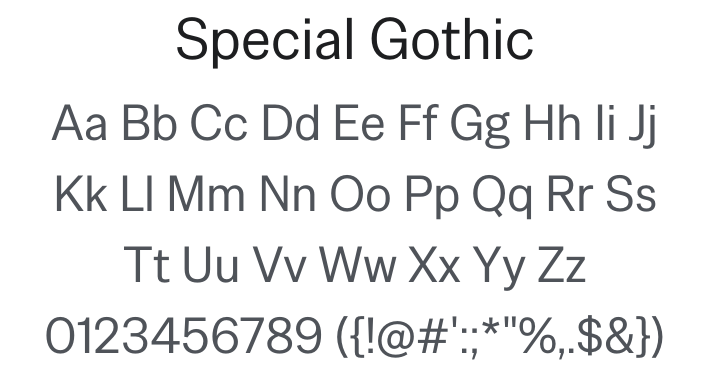Special Gothic Font Family