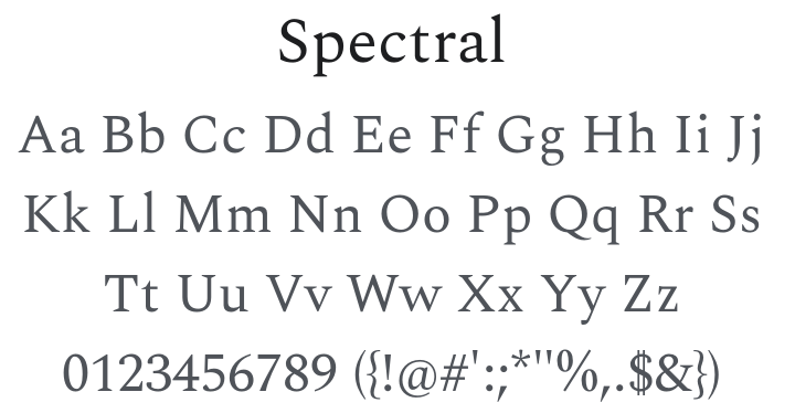 Spectral Font Family