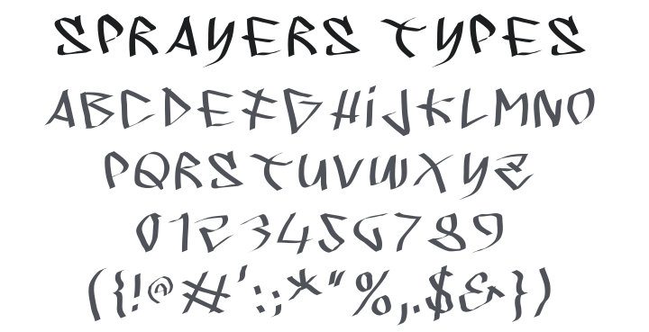 Sprayers Types Font
