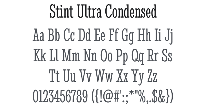 Stint Ultra Condensed Font