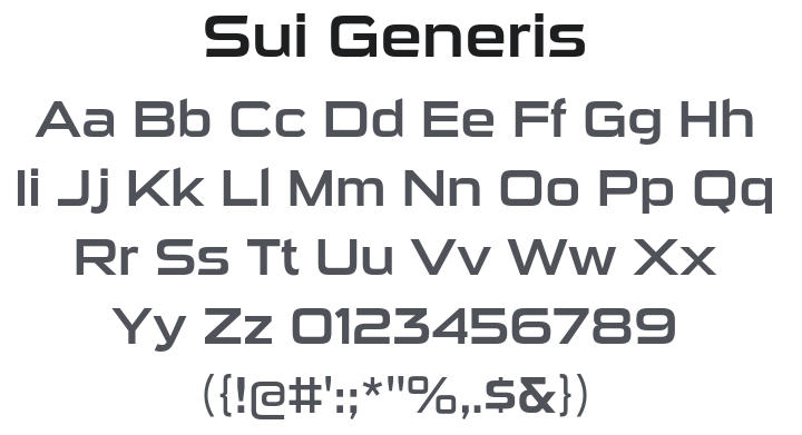 Sui Generis Font