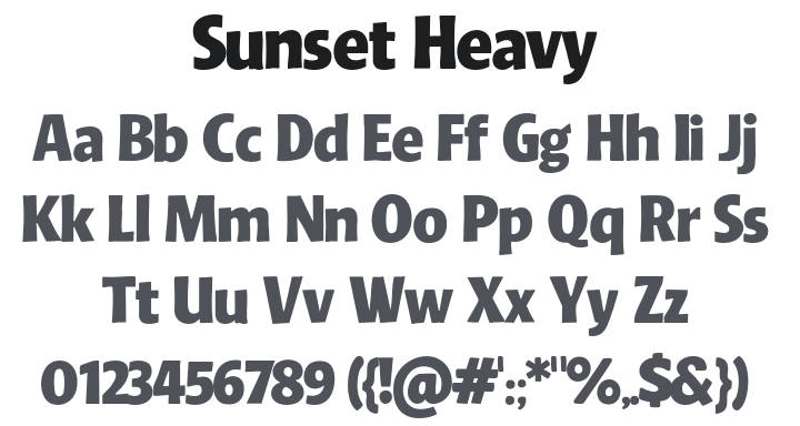 Sunset Heavy Font Family