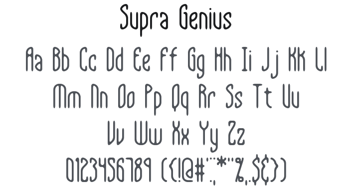 Supra Genius Font Family