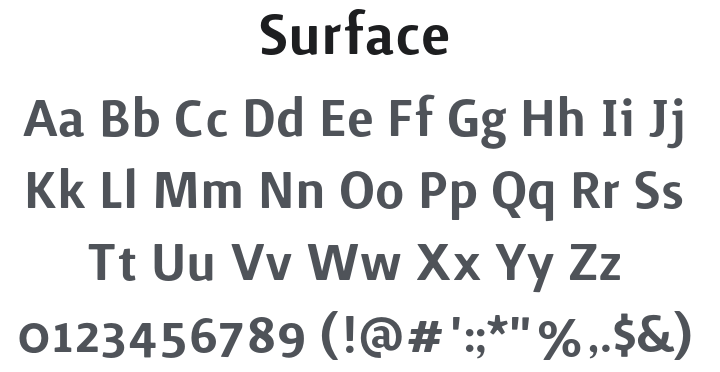 Surface Font