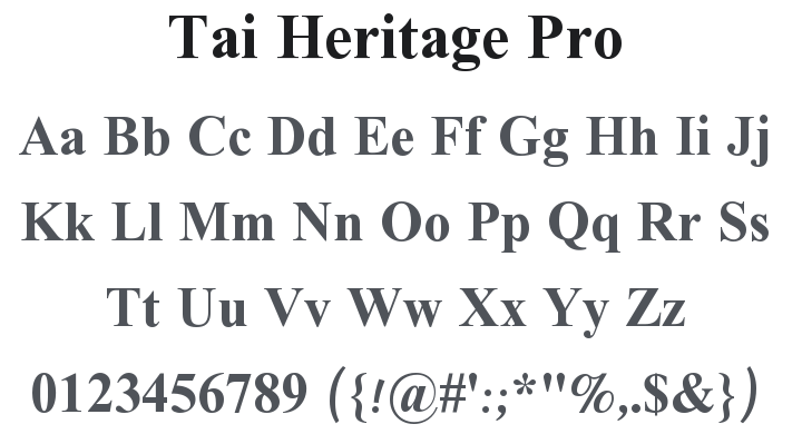 Tai Heritage Pro Font Family