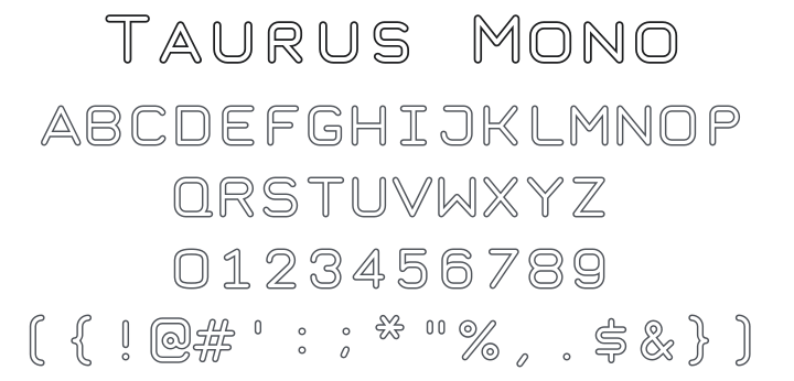 Taurus Mono Outline Font Family