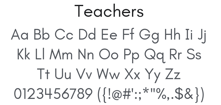 Teachers Font Family