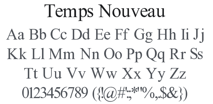 Temps Nouveau Font