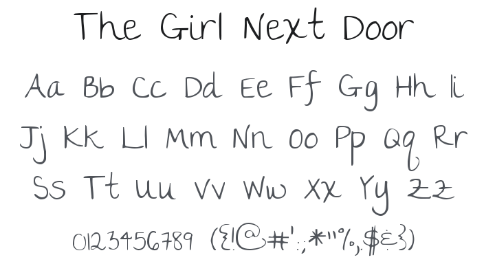 The Girl Next Door Font