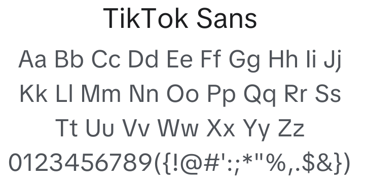 TikTok Sans Font Family