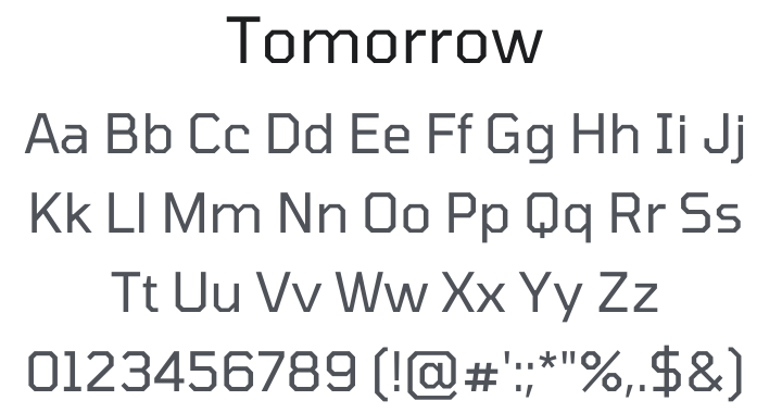 Tomorrow Font Family