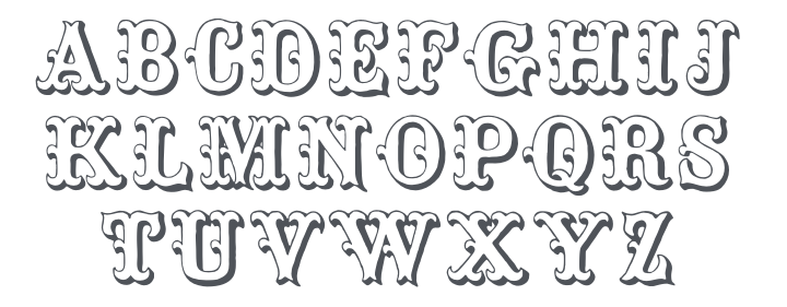 Toskanische Egyptienne Initialen Font