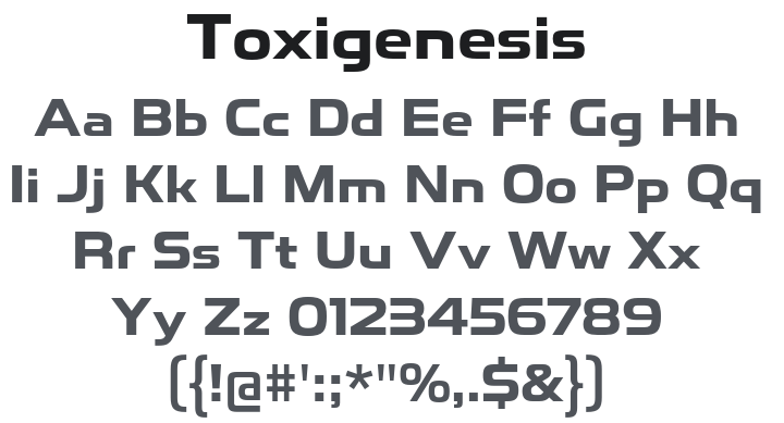 Toxigenesis Font