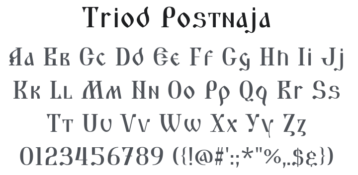 Triod Postnaja Font