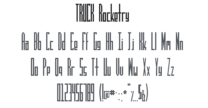 TRUCK Rocketry Font