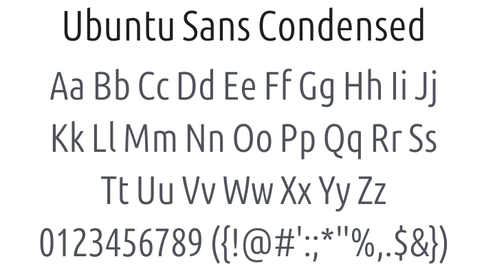 Ubuntu Sans Condensed Font Family