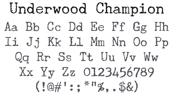 Underwood Champion Font
