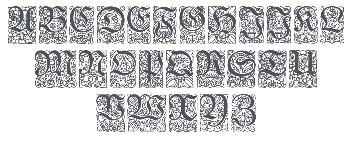 Unger Fraktur Zierbuchstaben Font