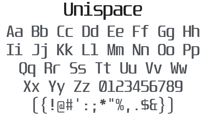 Unispace Font Family