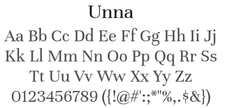Unna Font Family