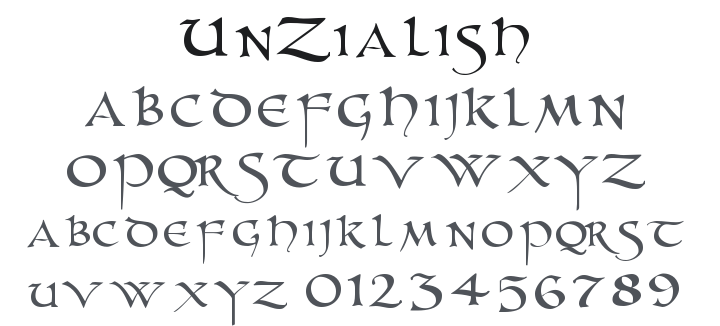 UnZialish Font
