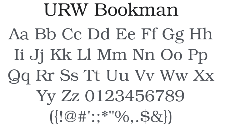 URW Bookman Font Family