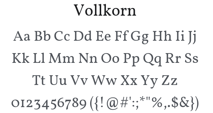 Vollkorn Font Family