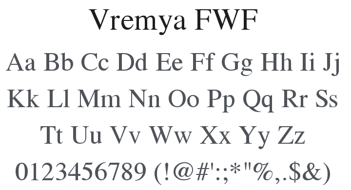 Vremya FWF Font Family