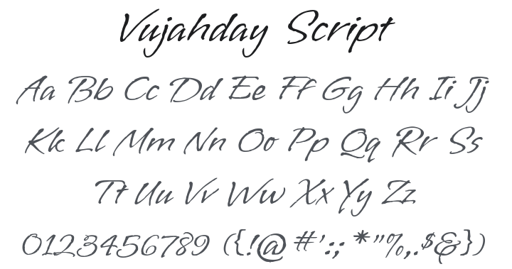 Vujahday Script Font