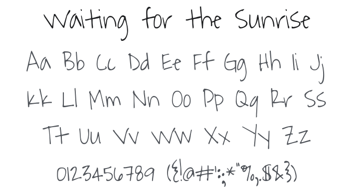Waiting for the Sunrise Font