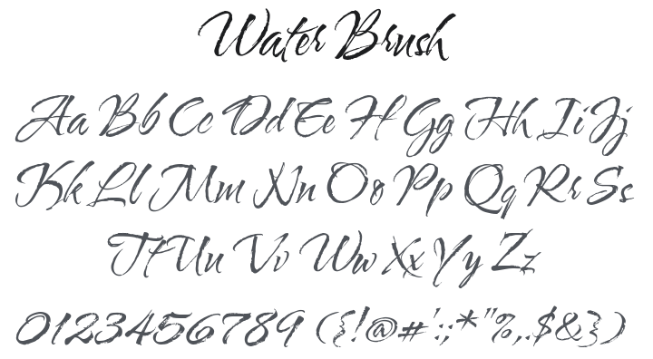 Water Brush Font