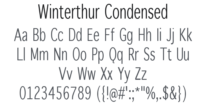 Winterthur Condensed Font Family