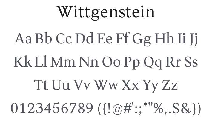 Wittgenstein Font Family