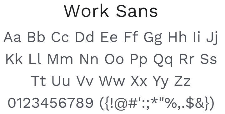 Work Sans Font Family