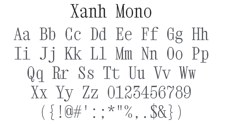Xanh Mono Font Family