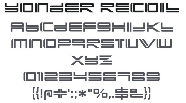 Yonder Recoil Font