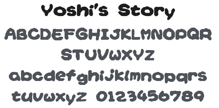 Yoshi's Story game text BRK Font