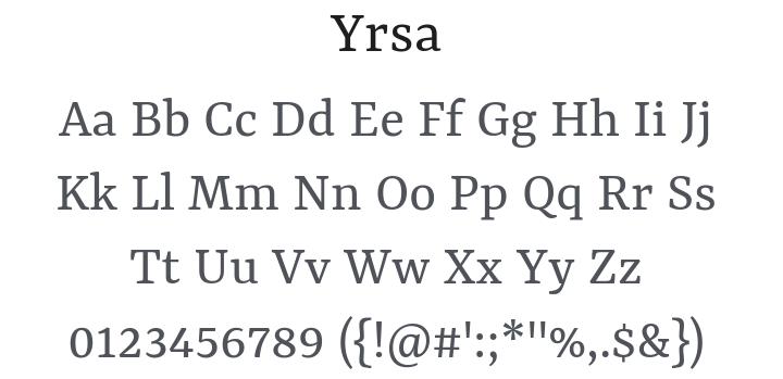 Yrsa Font Family