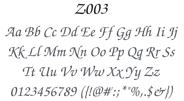 Z003 Font
