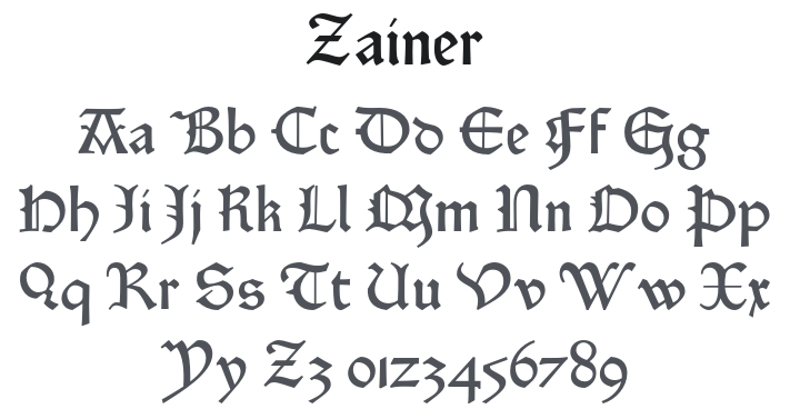 Zainer Font Family