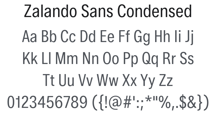 Zalando Sans Condensed Font Family