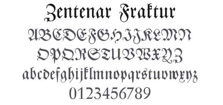 Zentenar Fraktur Font Family