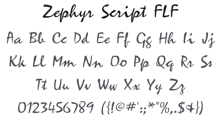 Zephyr Script FLF Font