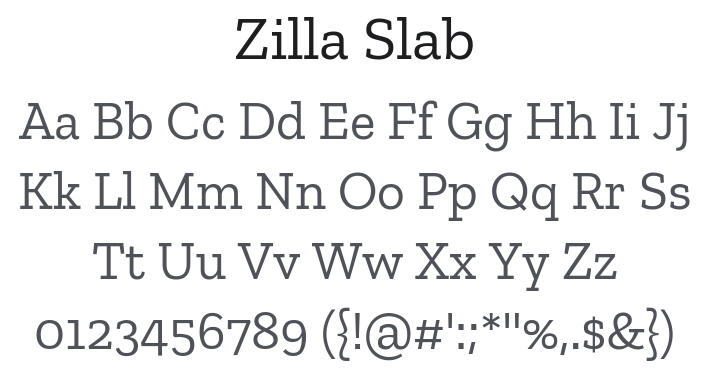 Zilla Slab Font Family