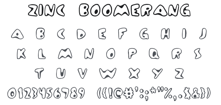 Zinc Boomerang Font