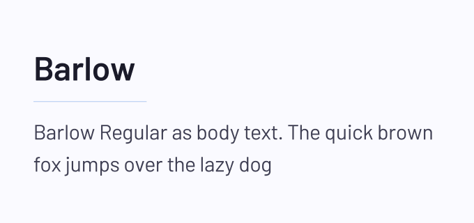 Barlow + Barlow font pairing preview