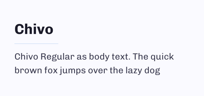 Chivo + Chivo font pairing preview