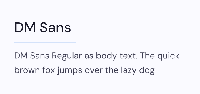 DM Sans + DM Sans font pairing preview